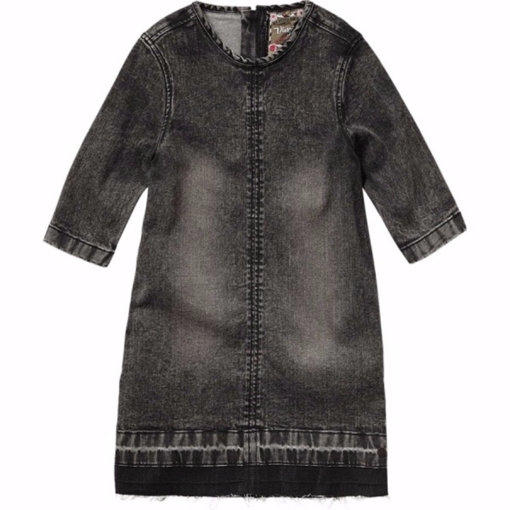 Vingino denim tunic dress Paigy black sz 8/128 New